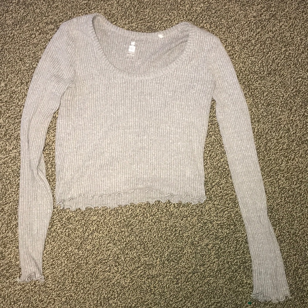 Gray Me to We crop top